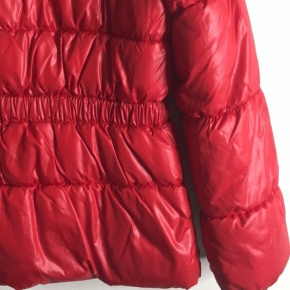 H&M red puffer jacket with belt attached size 16 ladies medium Y2K - Picture 10 of 13
